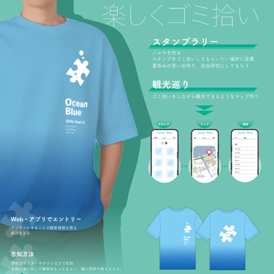 <em>【企業プロジェクト】</em>株式会社ジャパンジャスティス<p>『WORLD JUSTICE 取り戻せBeautiful Blue』<br>Tシャツ＆ポスター制作</p>